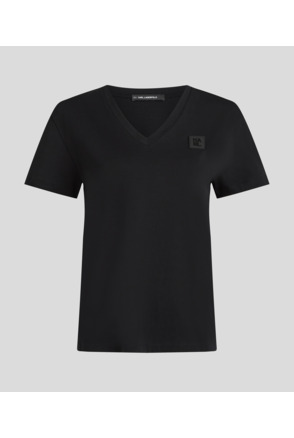 RUBBER PATCH V-NECK T-SHIRT