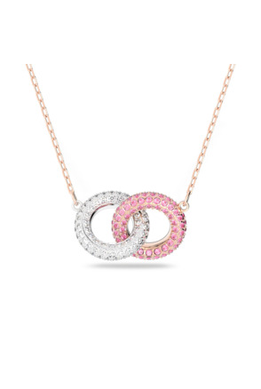 Dextera Round Necklace Rose Gold shiny Light Rose Crystal