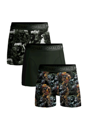 Jongens 3-Pack Boxershorts Print/Print/Effen Print/Print/Green