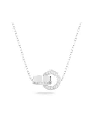 Dextera Round Pendant Small Rhodium shiny Crystal