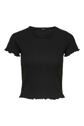 Regular Fit O-Neck Short Sleeves (S/S) Top met ronde hals voor dagelijks gebruik met ruches