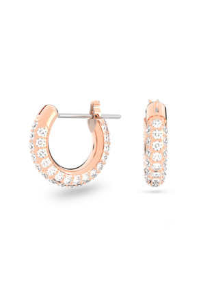 Dextera Round Pierced Earrings Mini Hoop Rose Gold shiny Silk