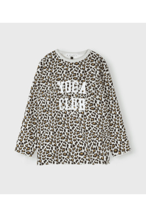 raw edge statement sweater leopard