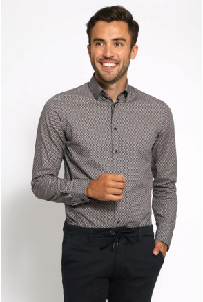 Suitable Overhemd Print Bruin 267-12