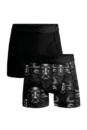 Heren 2-pack Boxershorts print/effen Print/Grey