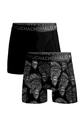 Mannen 2-Pack korte print/effen Print/Black