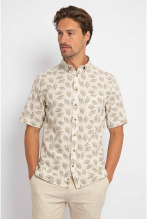 Suitable Short Sleeve Overhemd Linnen Sheng Groen