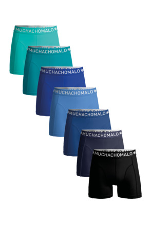 Heren 7-Pack Boxershorts Effen Black/Blue/Green