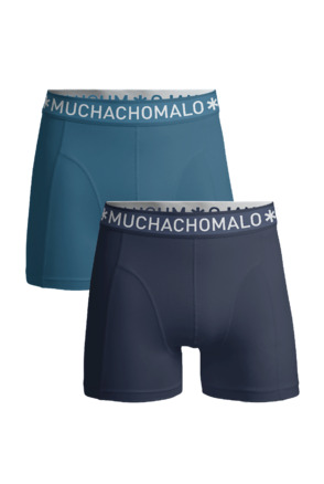 Heren 2-Pack Boxershorts Effen Grey/Blue