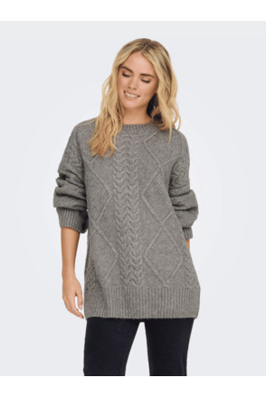 JDYSILJA L/S LONG CABLE PULLOV. KNT