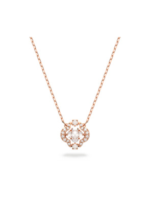 Una Sparkling Dc Necklace Rose Gold shiny White