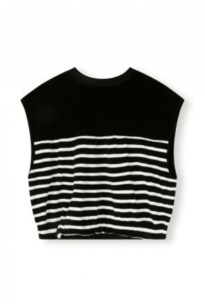 terry sleeveless sweater stripes