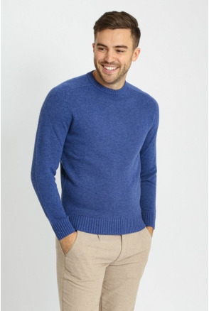 Suitable Lamswol Trui Ronde Hals Royal Blauw