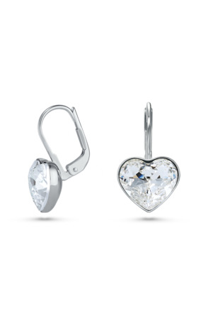 Bella Pierced Earrings Rhodium shiny Crystal