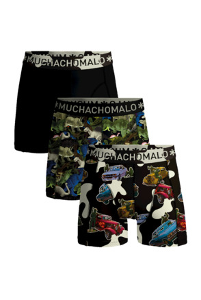 Heren 3-pack Boxershorts Figuren Print/Print/Black