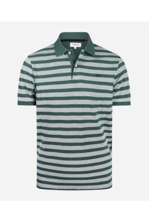 Oxford Piquee Stripe Polo 100% Cotton Heren
