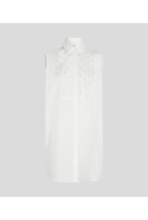 EMBELLISHED POPLIN BIB SHIRT