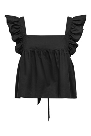 Relaxed Fit Square Neck Sleeveless (S/L) Mouwloze top met vierkante hals en trekkoord