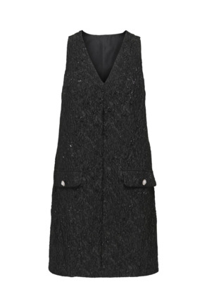 Wide Fit V-Neck Sleeveless (S/L) Spencer jurk met V-hals en glitter detail