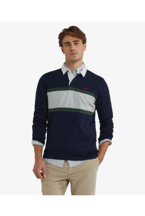 Colourblock Rugby 100% Cotton Heren