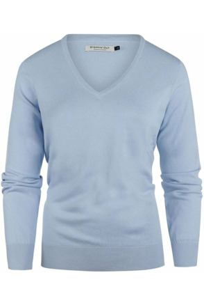 Steppin' Out Trui Cashmere Dames V-hals Lichtblauw