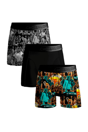 Jongens 3-pack Boxershorts Montana Print/Print/Black