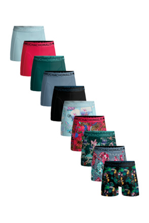 Heren 10-Pack Boxershort Print/Effen Print/Black/Blue/Green/Red/Blue