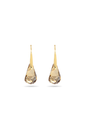 Energic Pierced Earrings Drop OU Gold shiny Crystal Golden Shadow