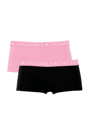 Meisjes 2-pack Boxershorts Effen Black/Pink