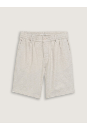 Regular fit chinoshort met linnen