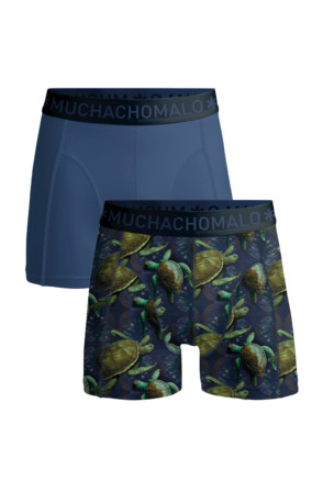 Mannen 2-Pack korte print/effen Print/Blue
