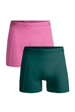 Heren 2-Pack Boxershorts Effen Green/Pink