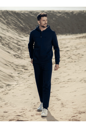 Heren Borduurwerk Rits Vest Marineblauw Navy