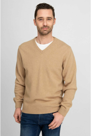 Suitable Pullover Wol V-Hals Beige