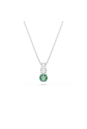 Stilla Round Attract Pendant Round Rhodium shiny Emerald Green White