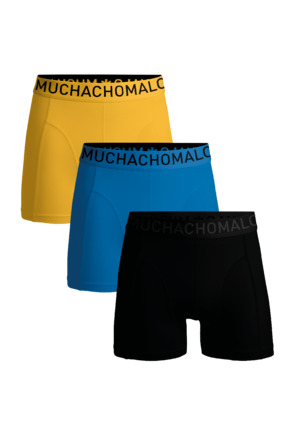 Heren 3-pack Boxershorts Microvezel Effen Black/Blue/Yellow