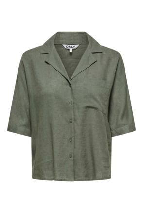 Regular Fit Shirt Collar Short Sleeves (S/S) Basic overhemd met knoopsluiting en korte mouwen
