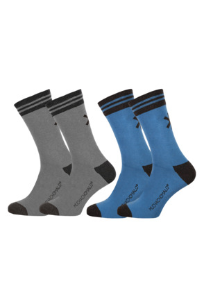 2-PACK SOLID SOKKEN LANG Grey