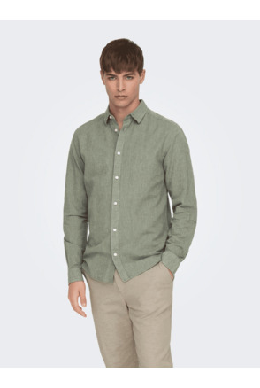 Slim Fit Overhemdkraag Lange Mouwen (L/M) Heren