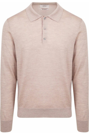 King Essentials The Robert Long Sleeve Poloshirt Merino Beige