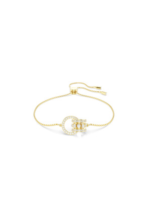 Hyperbola Spin Soft Bracelet Round Gold shiny White Crystal