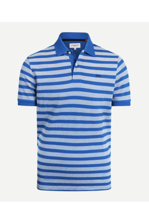 Oxford Piquee Stripe Polo 100% Cotton Heren