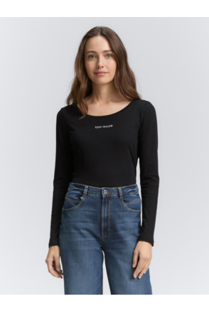 Shirt met lange letters en logo-opdruk