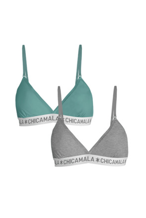 Meisjes 2-pack driehoek Effen