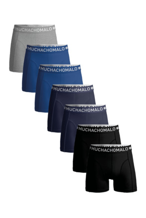 Heren 7-Pack Boxershorts Effen Black/Blue/Grey