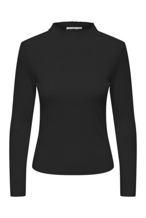 Regular Fit O-Neck Long Sleeves (L/S) Top met O-hals en ruches