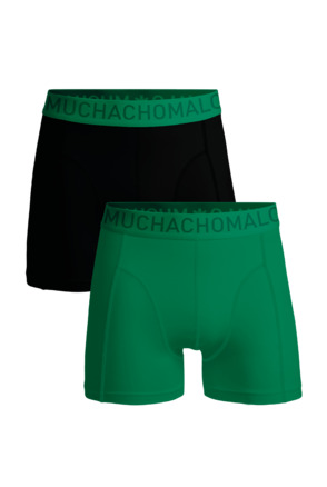 Heren 2-Pack Boxershorts Microvezel Effen Black/Green