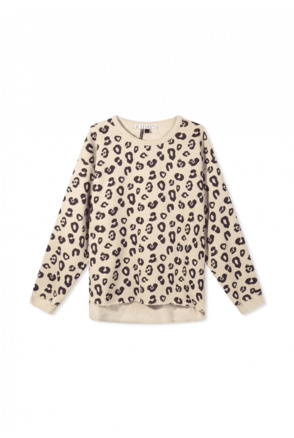 10DAYS Dames raw edge trui luipaard katoen polyester