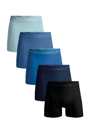 Heren 5-Pack Boxershorts Effen Black/Blue