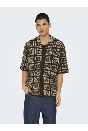 Relaxed Fit Shirt Kraag Korte Mouwen (K/M) Heren